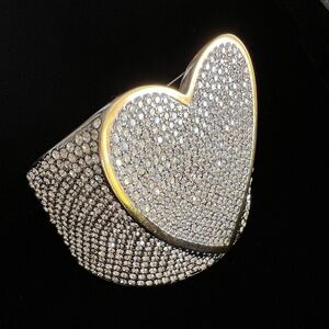 Zadig & Voltaire - Crystal Heart - Idol Strass Cuff Bracelet NWT Gorgeous!